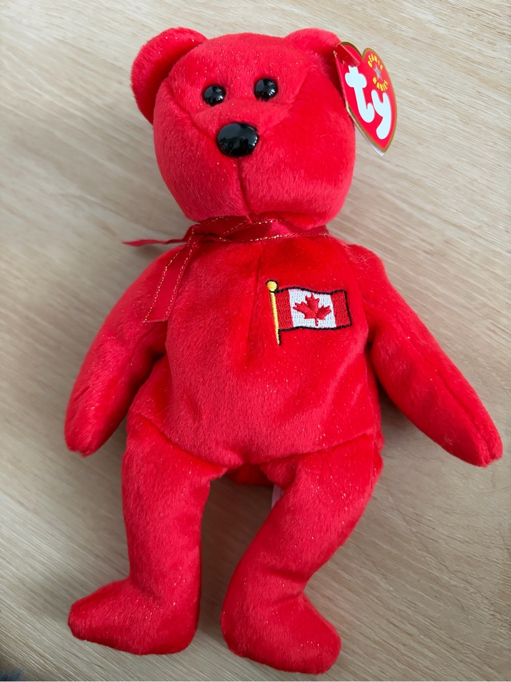 Ty Beanie Baby “Pierre” Red Canada Bear Plush